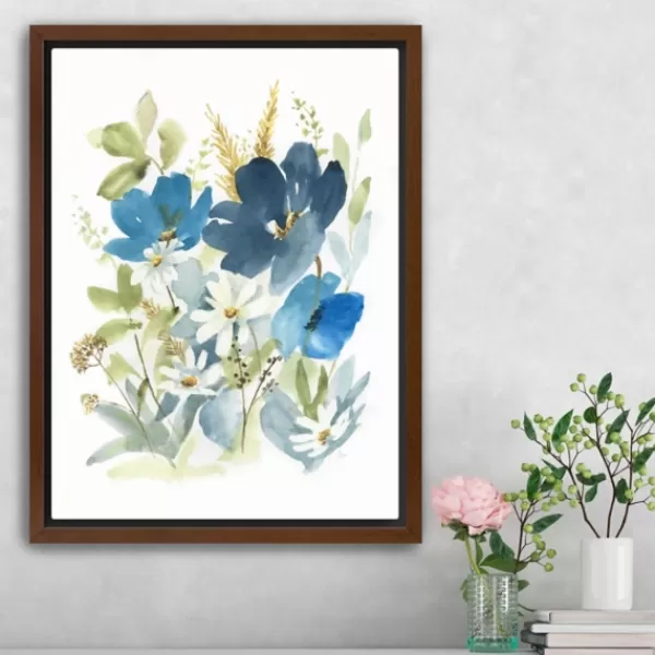 Framed Art-Kirkland's Home Wild Botanical Medley Framed Art Print White/Blue/Green