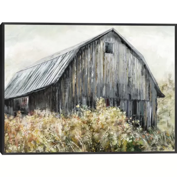 Canvas Art-Kirkland's Home Wildflower Barn Framed Canvas Art Print, 40X30 In. Gray