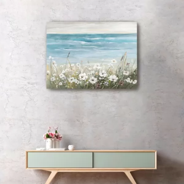 Canvas Art-Kirkland's Home Wildflowers On The Coast Canvas Art Print Blue/Green/White