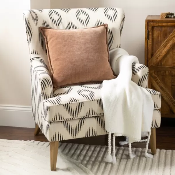 Accent Chairs-Kirkland's Home Wilson Prairie Accent Chair White/Black