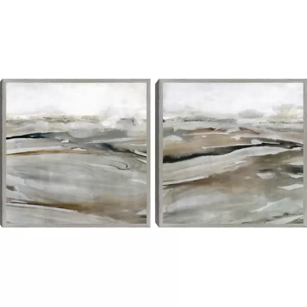 Framed Art-Kirkland's Home Windblown Sands Framed Canvas Art Prints, Set Of 2 Brown/Gray