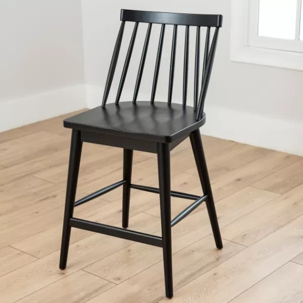 Bar Stools & Counter Height Stools-Kirkland's Home Windsor Counter Stool Black