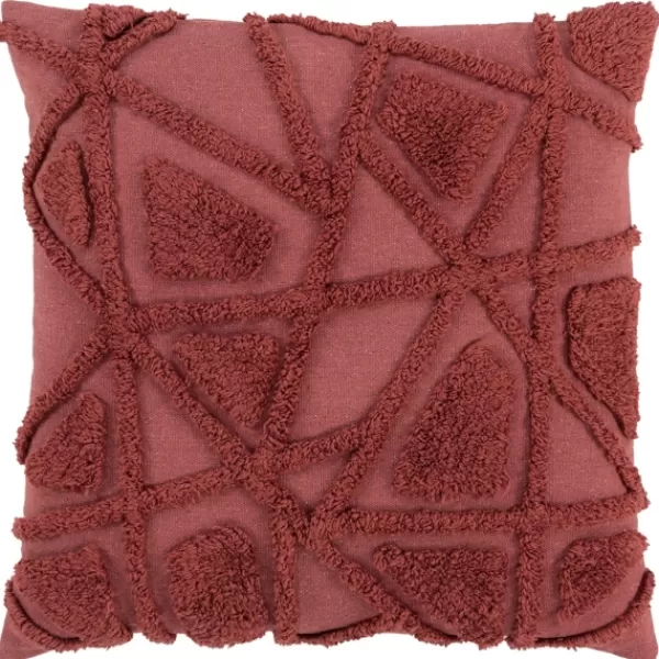 Pillows-Kirkland's Home Wine Geo Tufted Throw Pillow Red