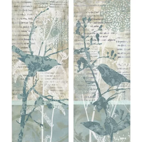 Wall Quotes & Signs-Kirkland's Home Winter Birds I & Ii Canvas Art Prints, Set Of 2 Blue/Green/Tan