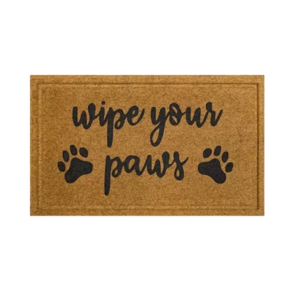 Doormats-Kirkland's Home Wipe Your Paws Welcome Mat Brown/Black