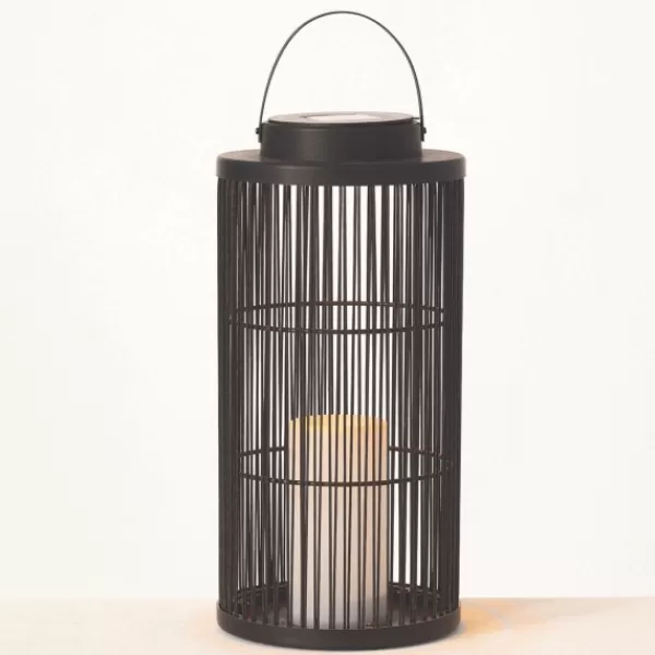 Lanterns-Kirkland's Home Wire Lantern With Solar Powered Led Candle Black