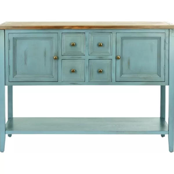 Console Tables-Kirkland's Home Wood 2-Door Storage Console Table Blue