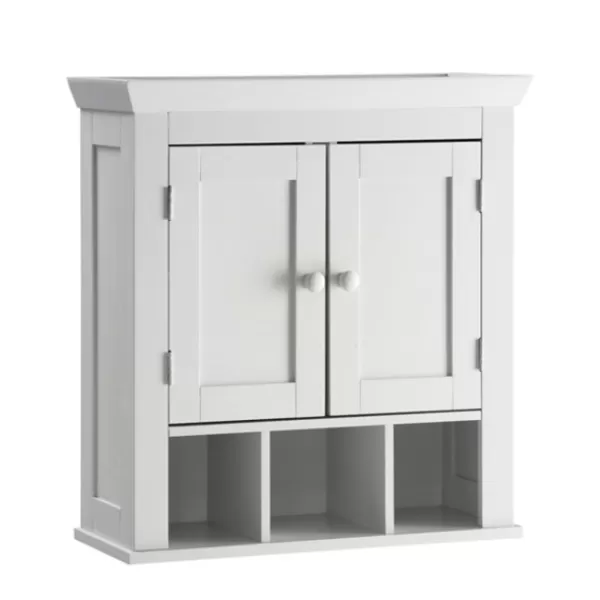 Bathroom Furniture-Kirkland's Home Wood 2-Door Wall Cabinet White