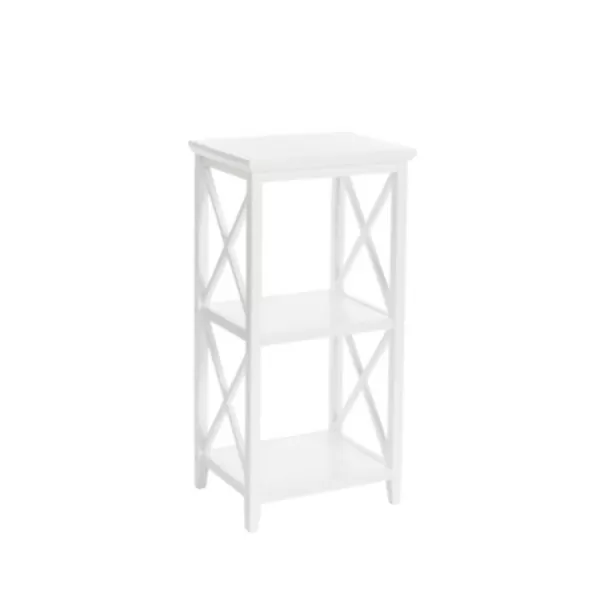 Bathroom Furniture-Kirkland's Home Wood 2-Tier Storage Shelf White