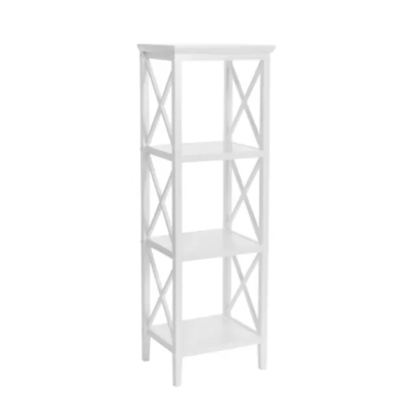 Bathroom Furniture-Kirkland's Home Wood 3-Tier Storage Shelf White