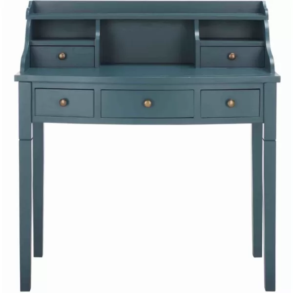 Office Furniture-Kirkland's Home Wood 5-Drawers Desk Blue