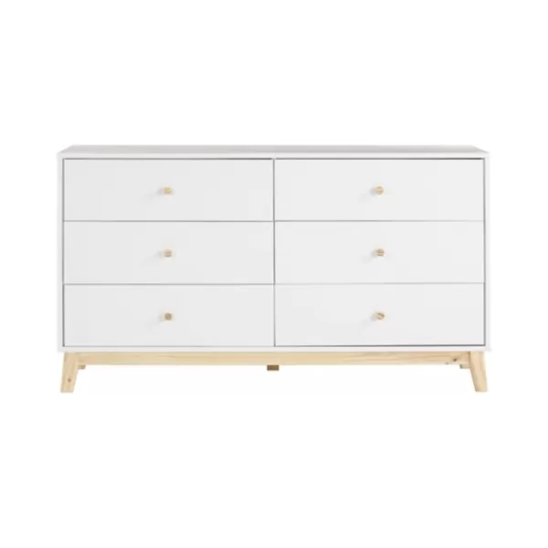 Dressers & Chests-Kirkland's Home Wood 6-Drawer Footed Dresser White