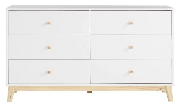 Dressers & Chests-Kirkland's Home Wood 6-Drawer Footed Dresser White