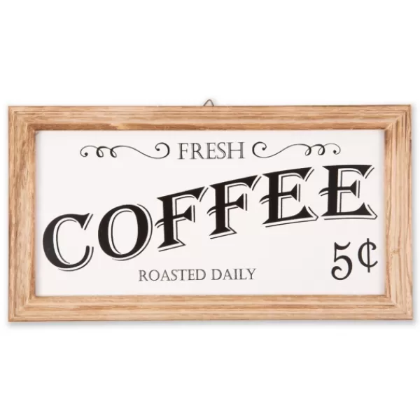 Wall Quotes & Signs-Kirkland's Home Wood And Metal Coffee Framed Plaque White