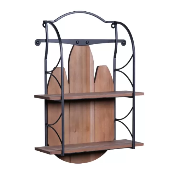 Shelves-Kirkland's Home Wood And Metal Farmhouse Sled Wall Shelf