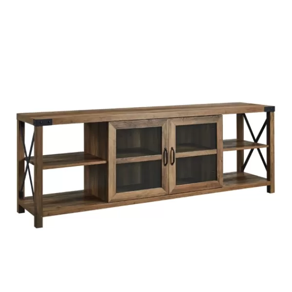 Tv Stands & Media Consoles-Kirkland's Home Wood And Metal Farmhouse Tv Stand Brown