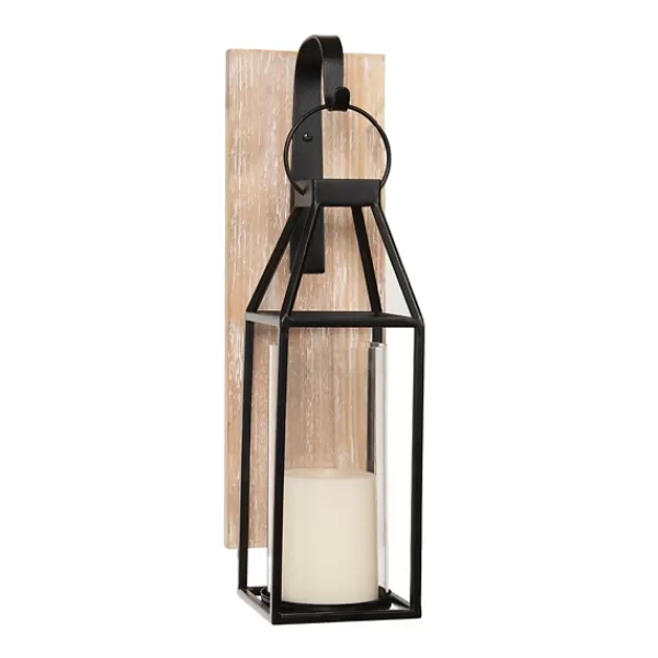 Sconces-Kirkland's Home Wood And Metal Hanging Lantern Sconce