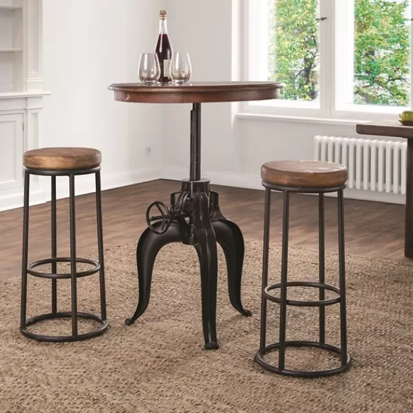 Bar Stools & Counter Height Stools-Kirkland's Home Wood And Metal Kendall Barstool Brown