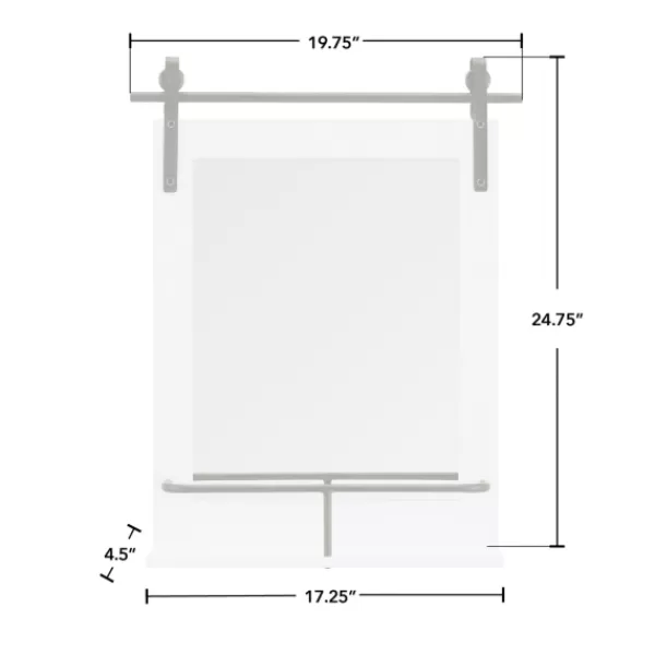 Decorative Mirrors-Kirkland's Home Wood Barn Door Frame With Shelf Wall Mirror White