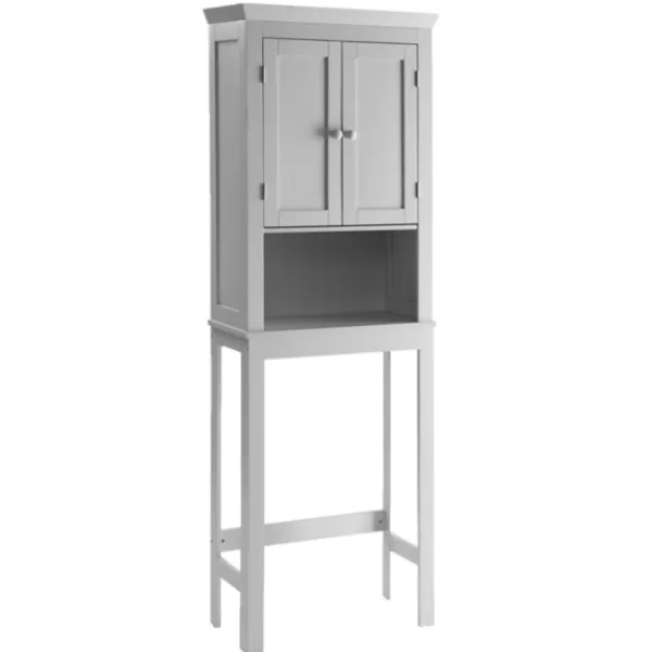 Bathroom Furniture-Kirkland's Home Wood Bathroom Storage Cabinet Gray