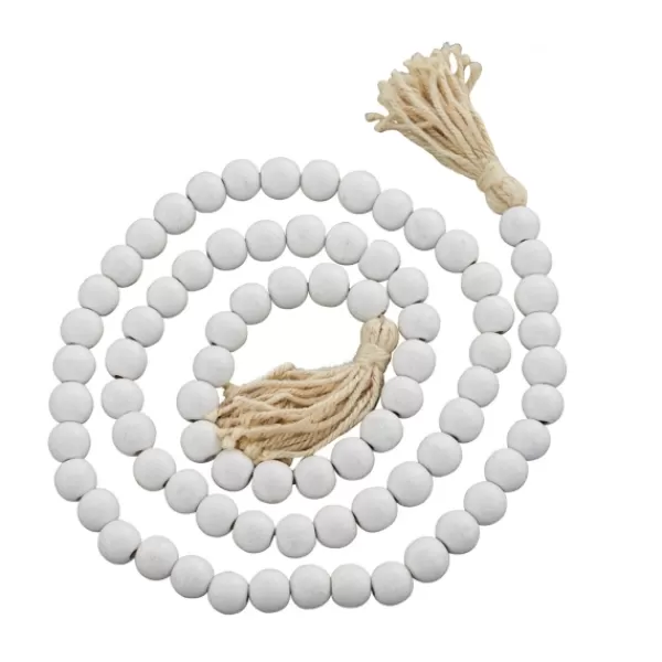 Decorative Accents-Kirkland's Home Wood Beaded Tassel Garland White