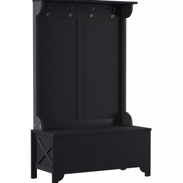 Entryway Furniture-Kirkland's Home Wood Classic Farmhouse Hall Tree Black