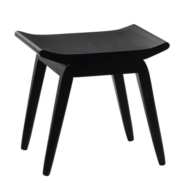 Benches & Ottomans-Kirkland's Home Wood Curved Seat Stool Black