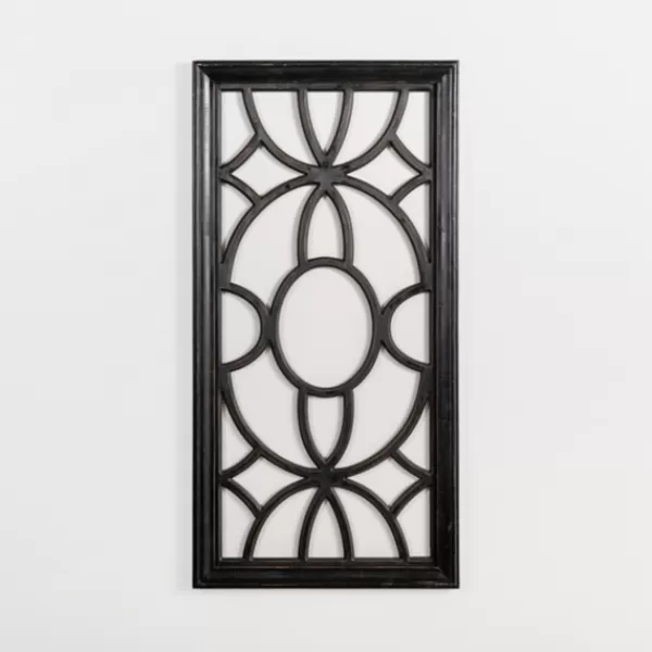 Wall Plaques-Kirkland's Home Wood Cutout Pattern Wall Plaque Black