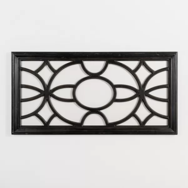 Wall Plaques-Kirkland's Home Wood Cutout Pattern Wall Plaque Black