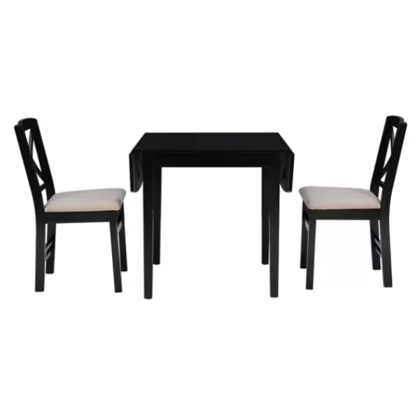 Dining Sets-Kirkland's Home Wood Drop Leaf 3-Pc. Dining Set Black