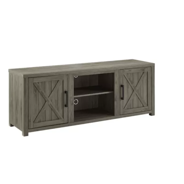 Tv Stands & Media Consoles-Kirkland's Home Wood Farmhouse Media Cabinet Gray