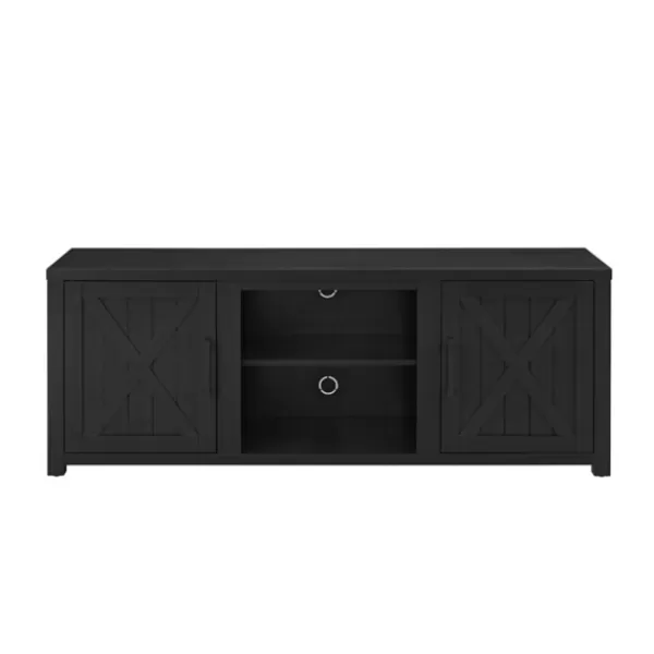 Tv Stands & Media Consoles-Kirkland's Home Wood Farmhouse Media Cabinet Black