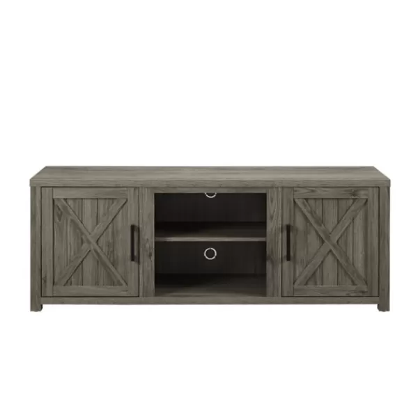 Tv Stands & Media Consoles-Kirkland's Home Wood Farmhouse Media Cabinet Gray