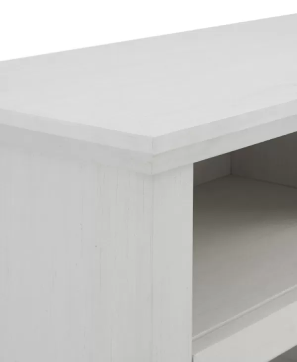 Tv Stands & Media Consoles-Kirkland's Home Wood Glass Pane Door Corner Tv Stand White