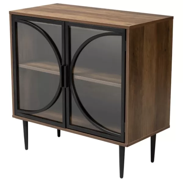 Cabinets & Sideboards-Kirkland's Home Wood Half Moon Doors Cabinet Brown