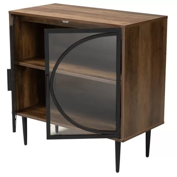 Cabinets & Sideboards-Kirkland's Home Wood Half Moon Doors Cabinet Brown