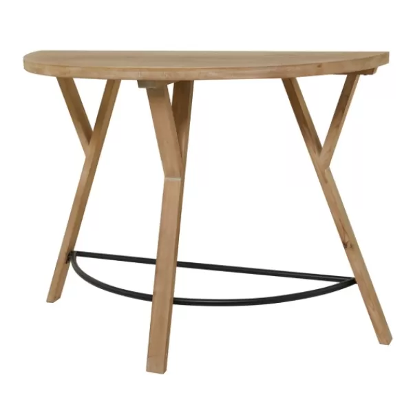 Console Tables-Kirkland's Home Wood Half Round Console Table Brown