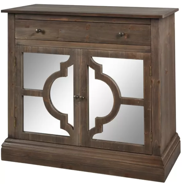 Cabinets & Sideboards-Kirkland's Home Wood Mirrored 2-Door Cabinet Brown