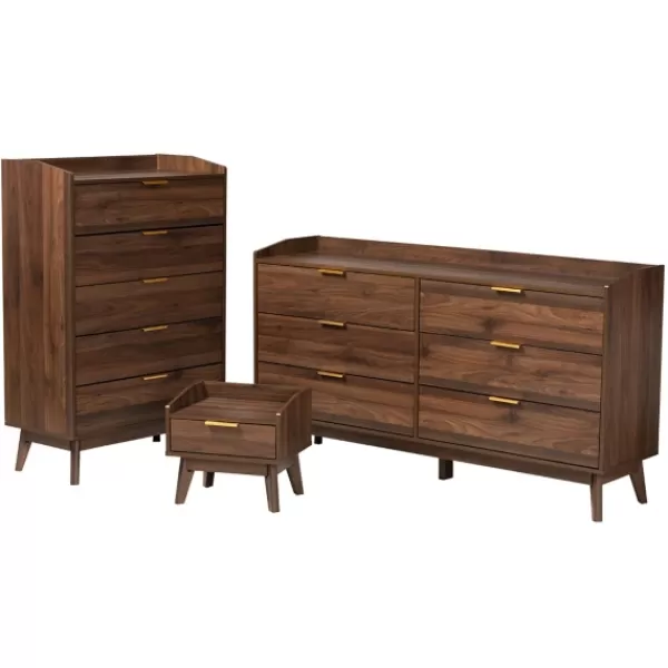 Dressers & Chests-Kirkland's Home Wood Modern 3-Pc. Dresser Set Brown