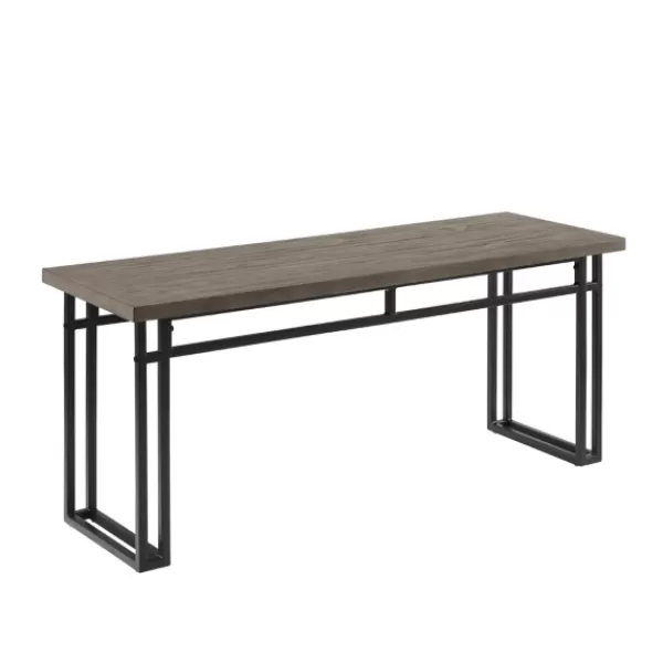 Dining Chairs-Kirkland's Home Wood Modern Dining Bench Gray