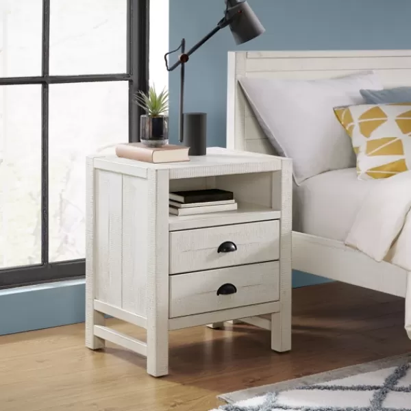 Nightstands-Kirkland's Home Wood Open Shelf Nightstand White