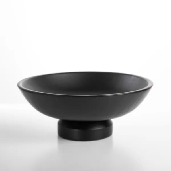 Decorative Bowls & Jars-Kirkland's Home Wood Pedestal Bowl Black