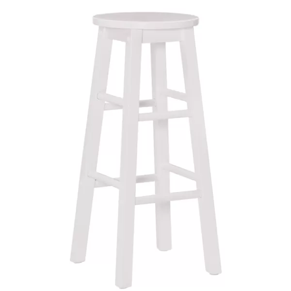 Bar Stools & Counter Height Stools-Kirkland's Home Wood Pub Classic Backless Bar Stool White