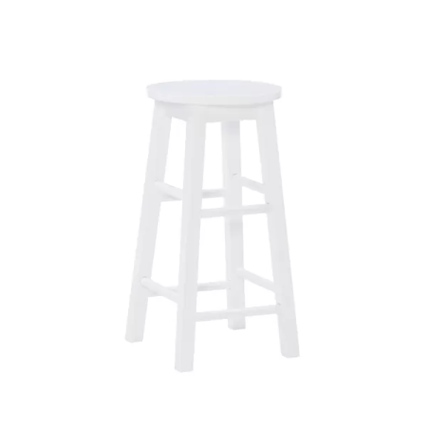 Bar Stools & Counter Height Stools-Kirkland's Home Wood Pub Classic Backless Counter Stool White