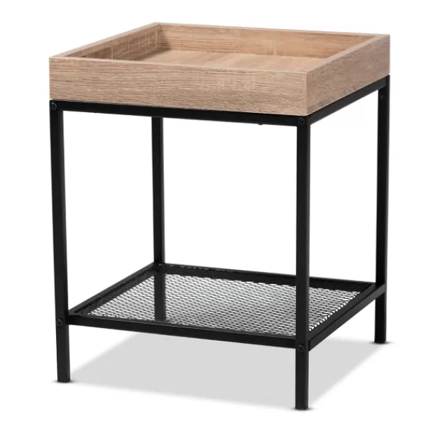 Accent & End Tables-Kirkland's Home Wood Raised Edge Side Table Brown