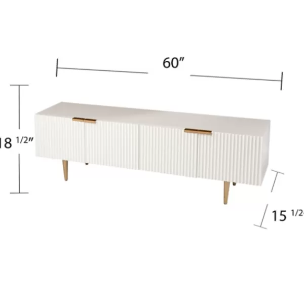 Tv Stands & Media Consoles-Kirkland's Home Wood Ribbed Doors Media Cabinet White