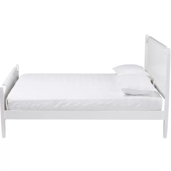 Beds & Headboards-Kirkland's Home Wood Scalloped Queen Bed Frame White