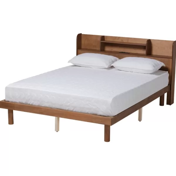 Beds & Headboards-Kirkland's Home Wood Shelves Full Platform Bed Brown