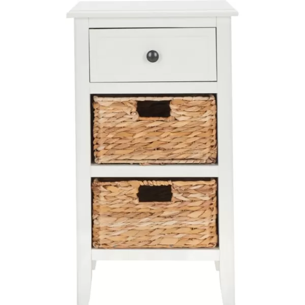 Accent & End Tables-Kirkland's Home Wood Side Table With Baskets White