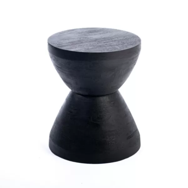 Accent & End Tables-Kirkland's Home Wood Spool Side Table Black